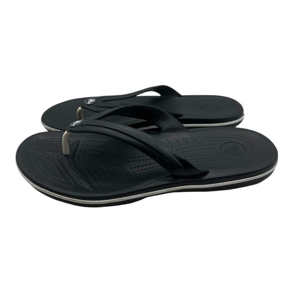 Crocs Unisex Crocband Flip‎ Flops Thong Sandals 11033 Black Men's 9 Women's 11 - Picture 6 of 11